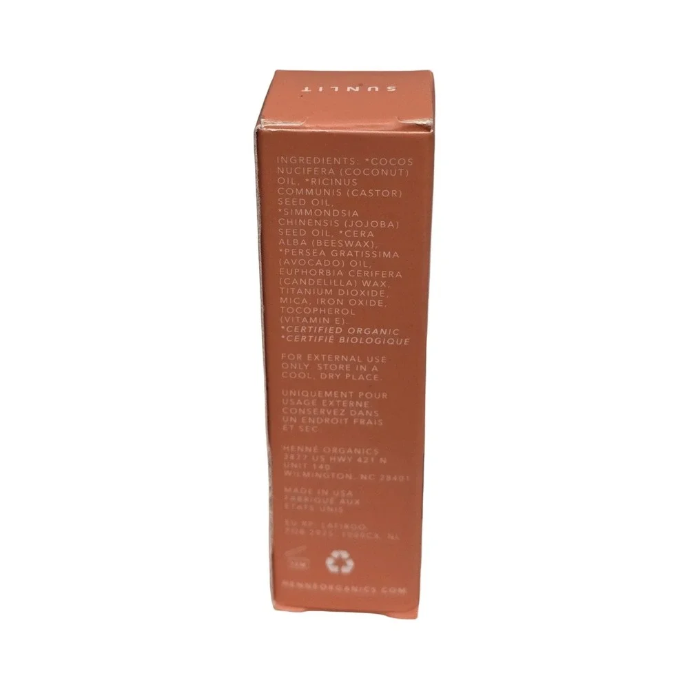 Henne Organics Luxury Lip Tint Sunlit 0.15oz Sheer Moisturizing Lip Balm NIB